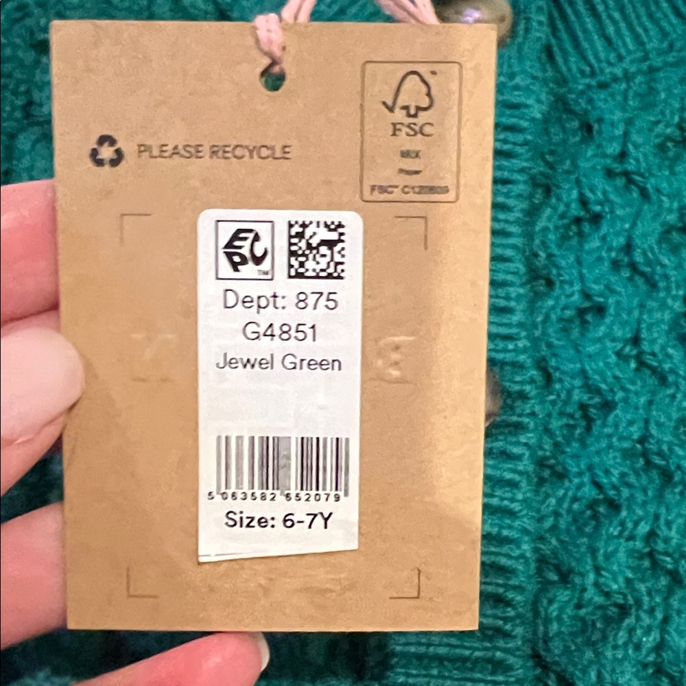 Mini Boden girls  Cable-Knit Button Cardigan in jewel green. - Picture 2 of 7
